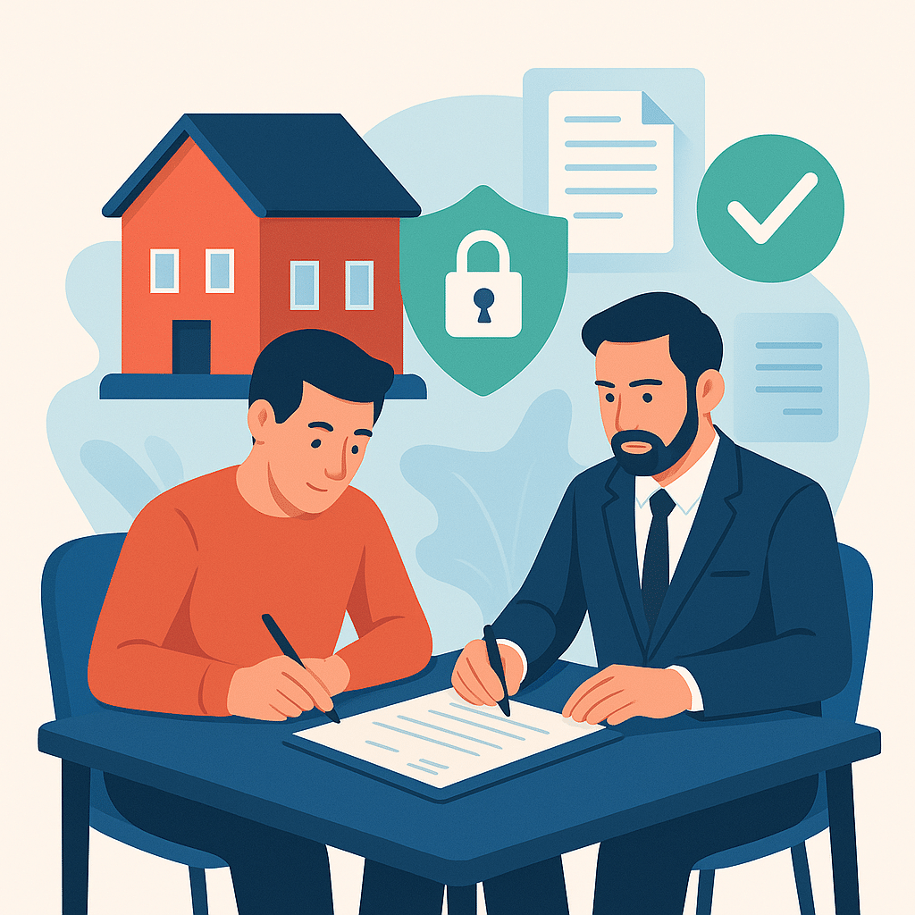 Firma de escritura pública ante notario con revisión de documentos y seguridad jurídica.